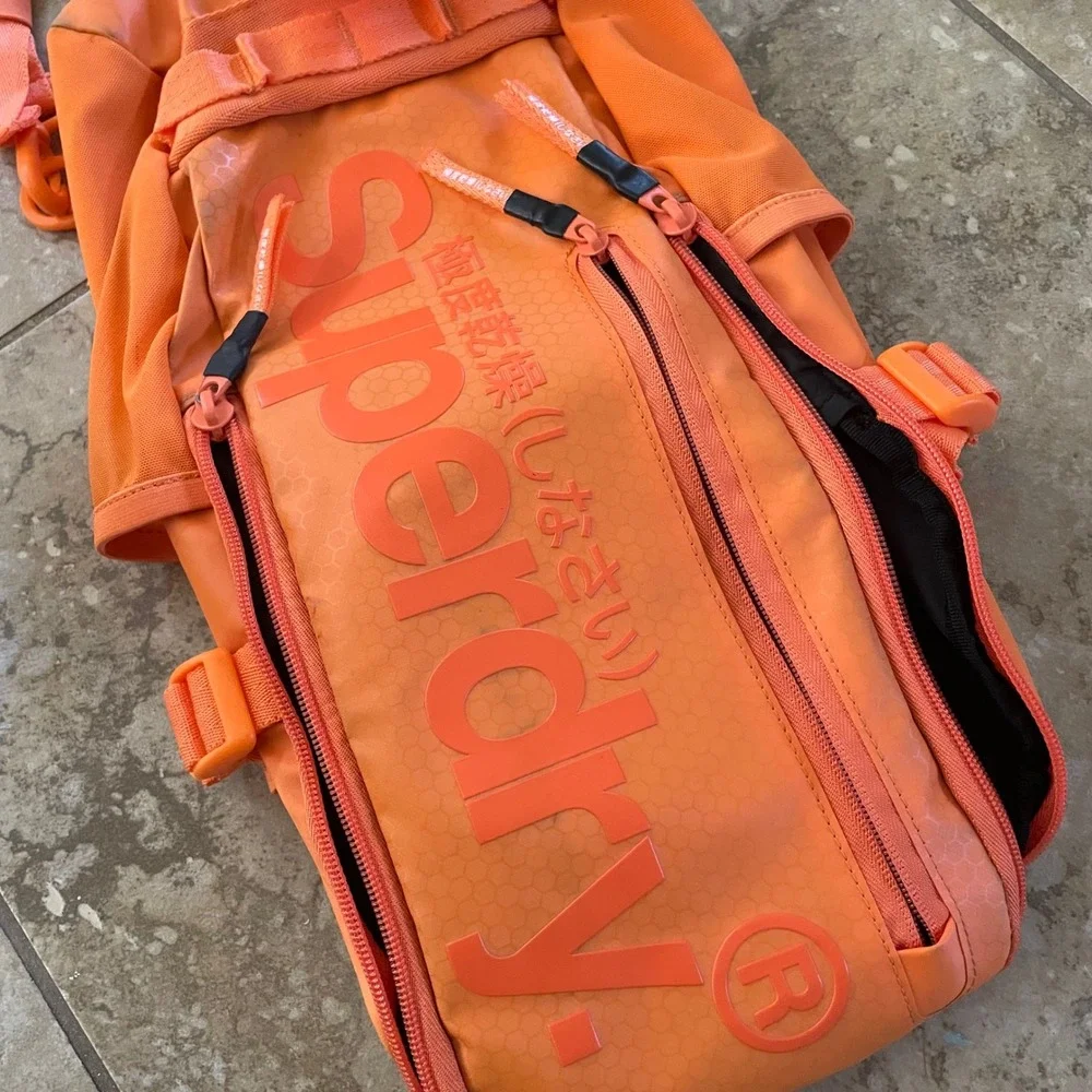 Superdry Orange Utility Sling Backpack M91100BA Neon Crossbody Bag
